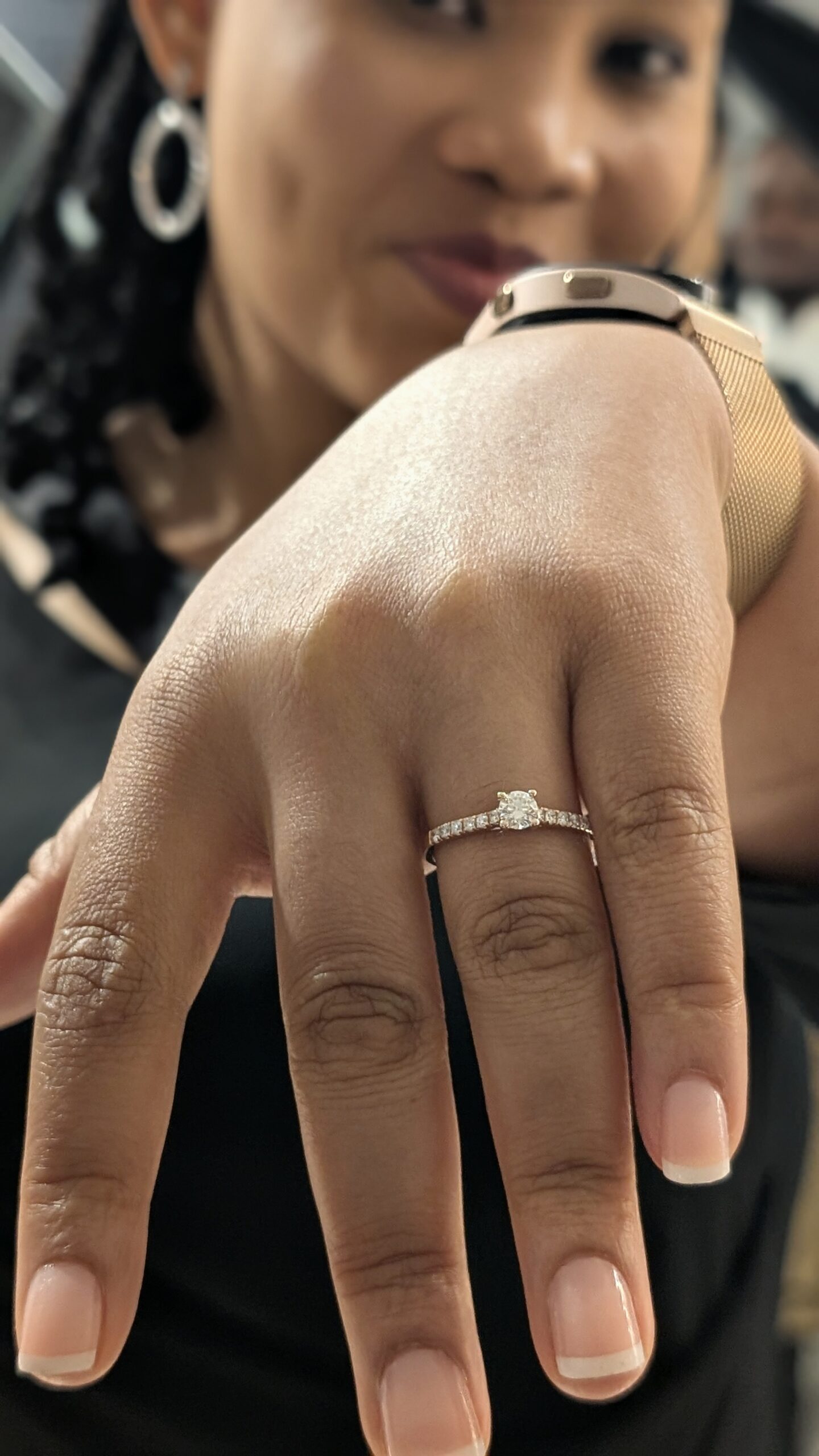 Beautiful Bride showing off her ring
